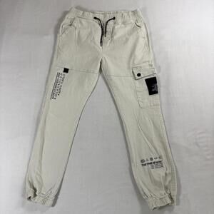 Cargo Jogger Pants Streetwear Utility RGSTR Tag M Fits Like 29 X 27 Cream Logo